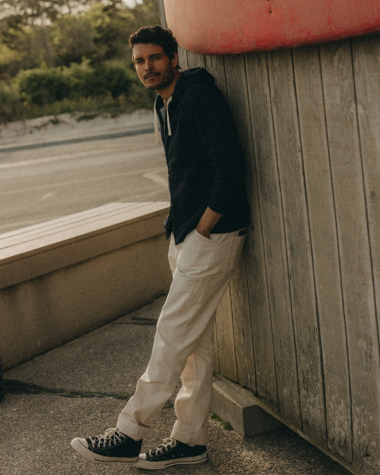 The Apres Zip Hoodie in Rinsed Indigo Terry FoldableStructure Simple Chill Piece