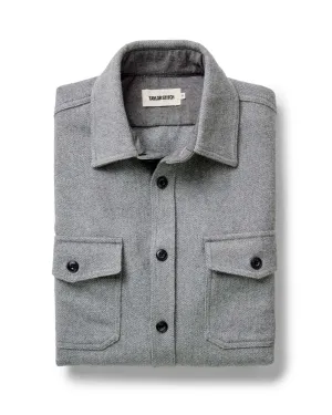 The CPO Shirt in Heather Ash Twill Tailored Cut Style Long Sleeves