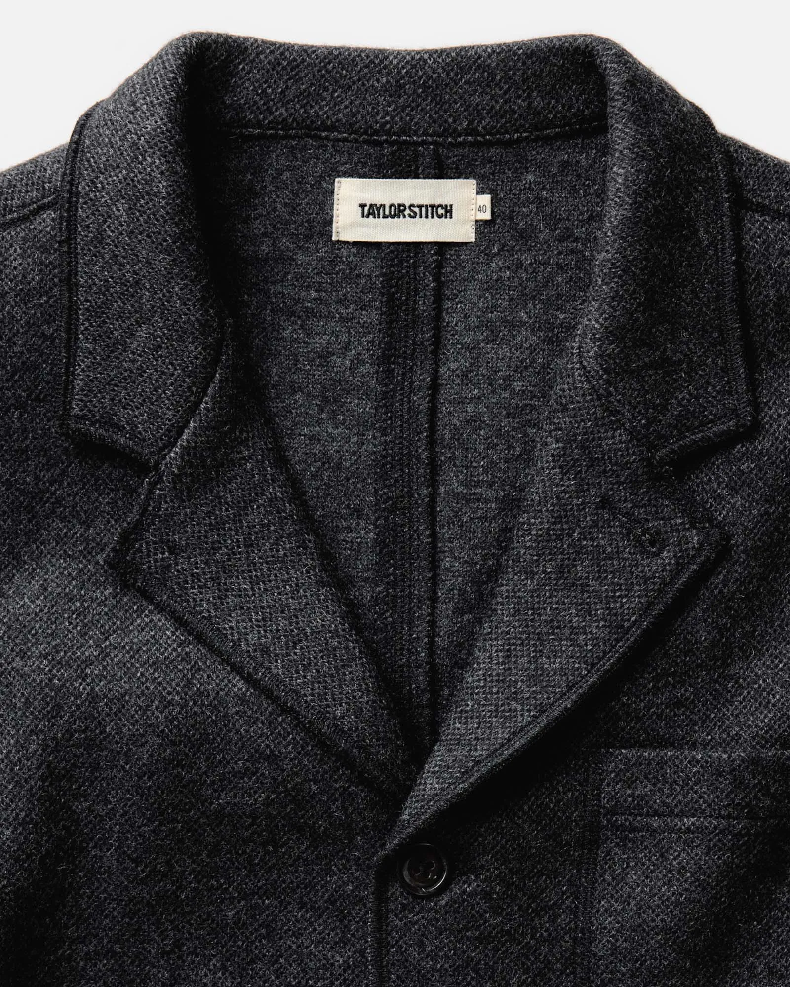 The Evans Blazer in Charcoal Birdseye Wool AdjustableDrawcordHem Flexible Hem Adjustment
