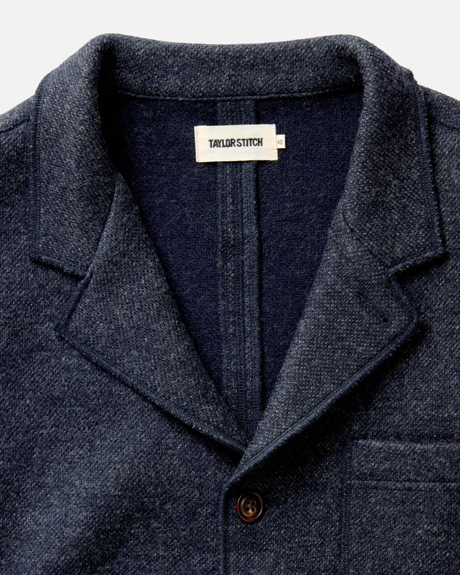 Subtle Design Detail Odor Resistant Treatment The Evans Blazer in Navy Birdseye Wool