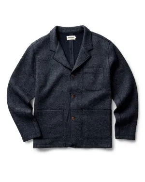 Modern Utility The Evans Blazer in Navy Birdseye Wool