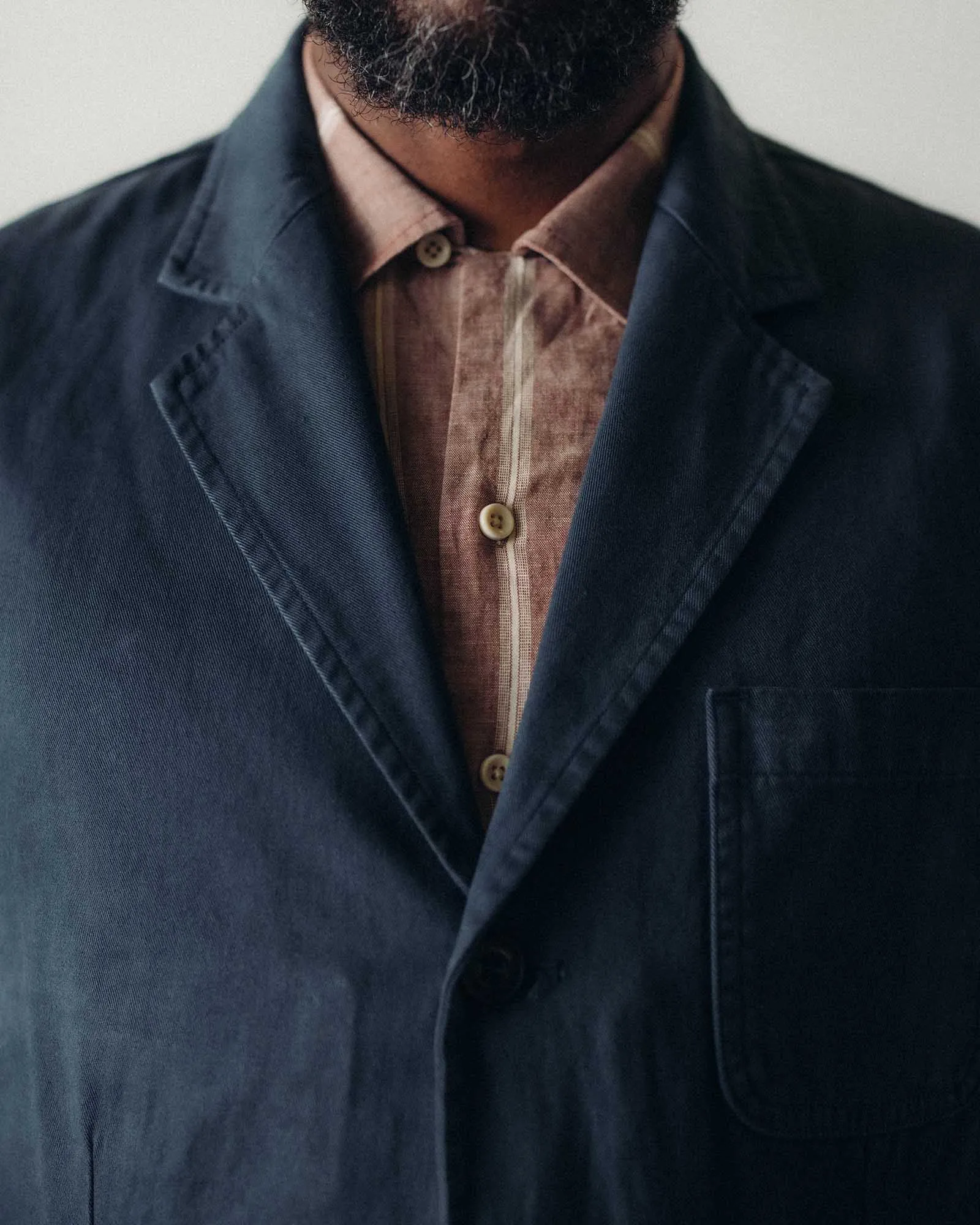 Simple Modern Piece Hypoallergenic Fabric Blend The Foundation Sportcoat in Organic Navy Twill