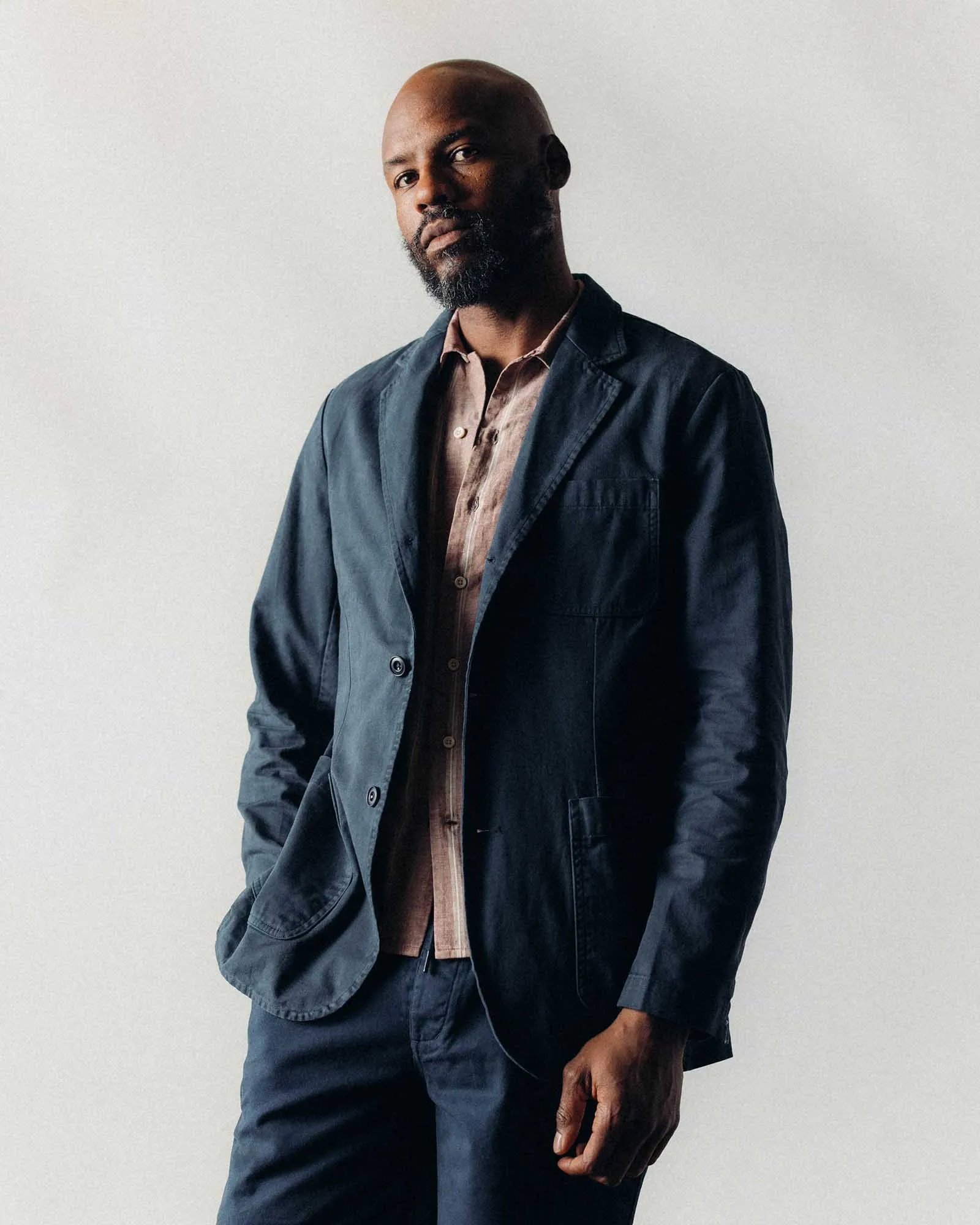 The Foundation Sportcoat in Organic Navy Twill Mild Day Outfit Quick Dry Coating