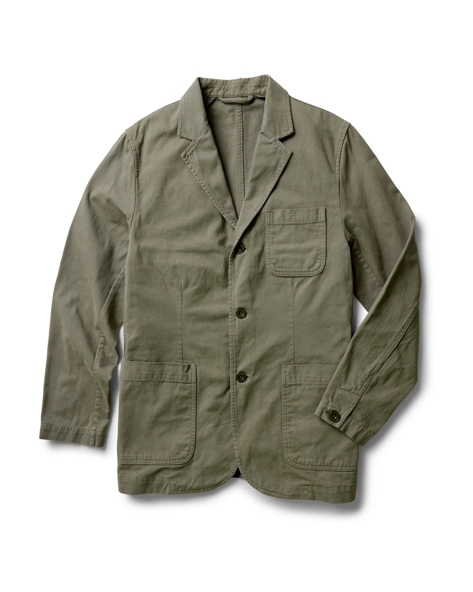 Houndstooth Print Tech Use The Foundation Sportcoat in Organic Smoked Olive Twill