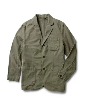 Houndstooth Print Tech Use The Foundation Sportcoat in Organic Smoked Olive Twill
