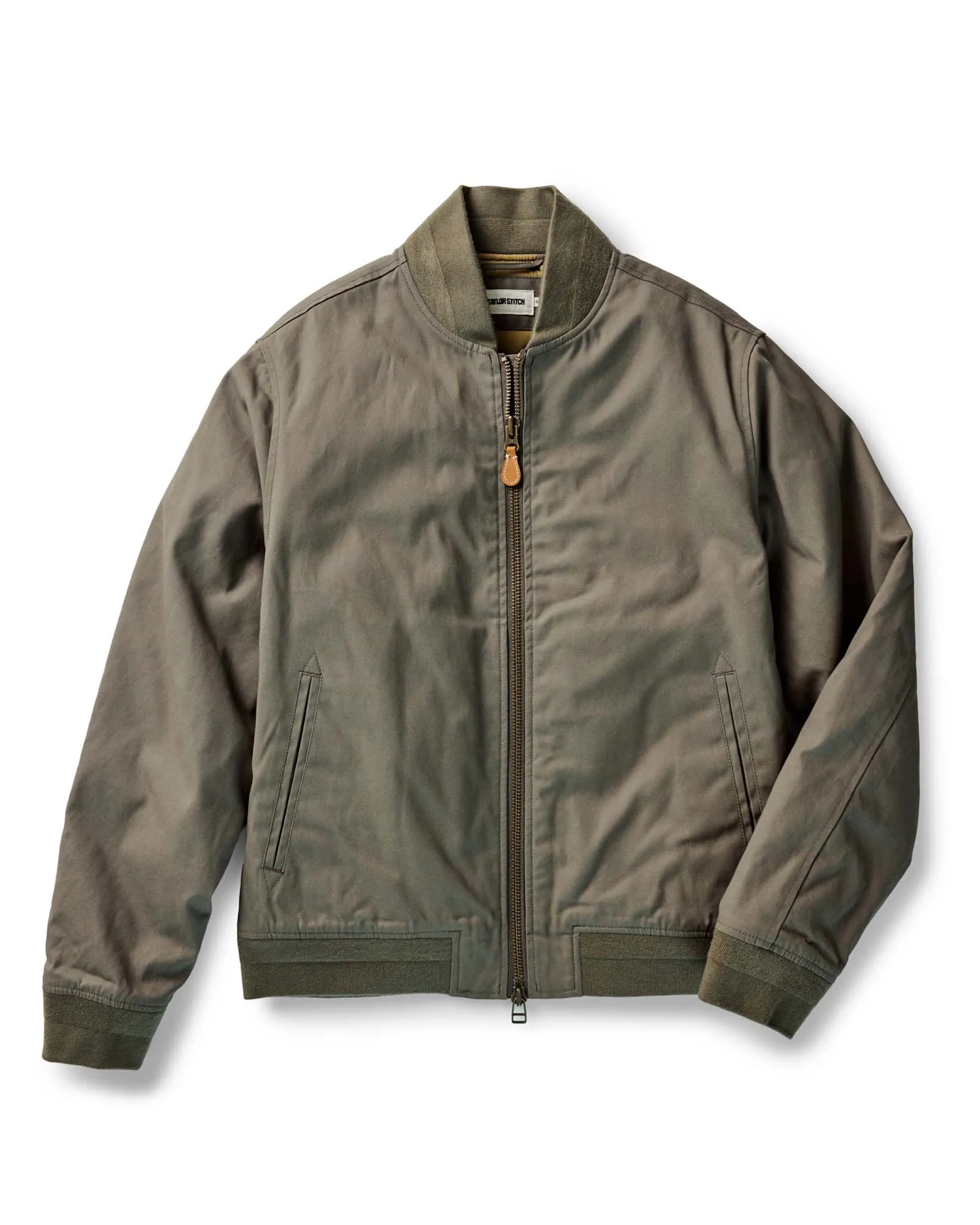 The Insulated Bomber Jacket in Fatigue Olive Dry Wax VentilatedBackPanel