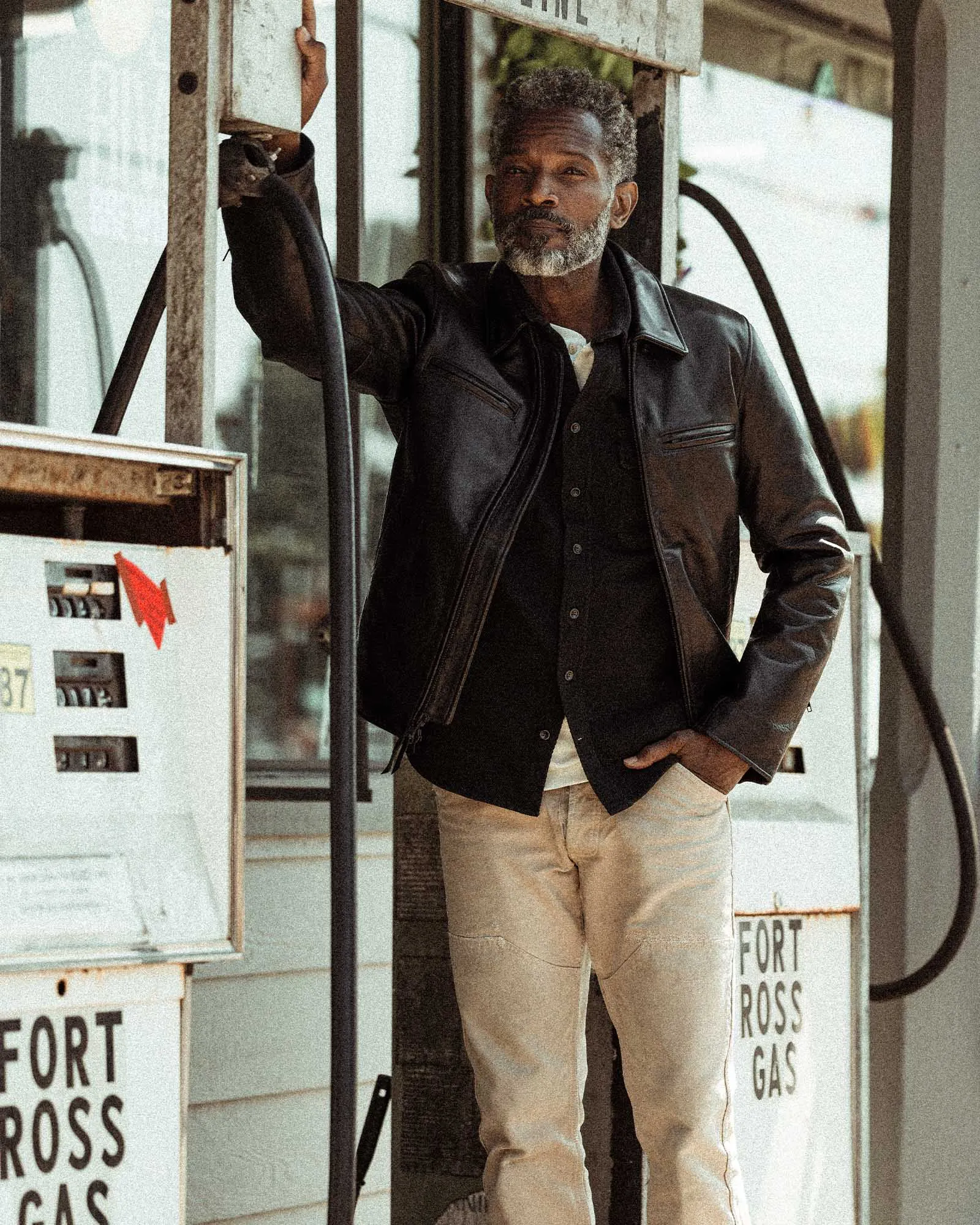 Headphone Hole The Moto Jacket in Black Steerhide