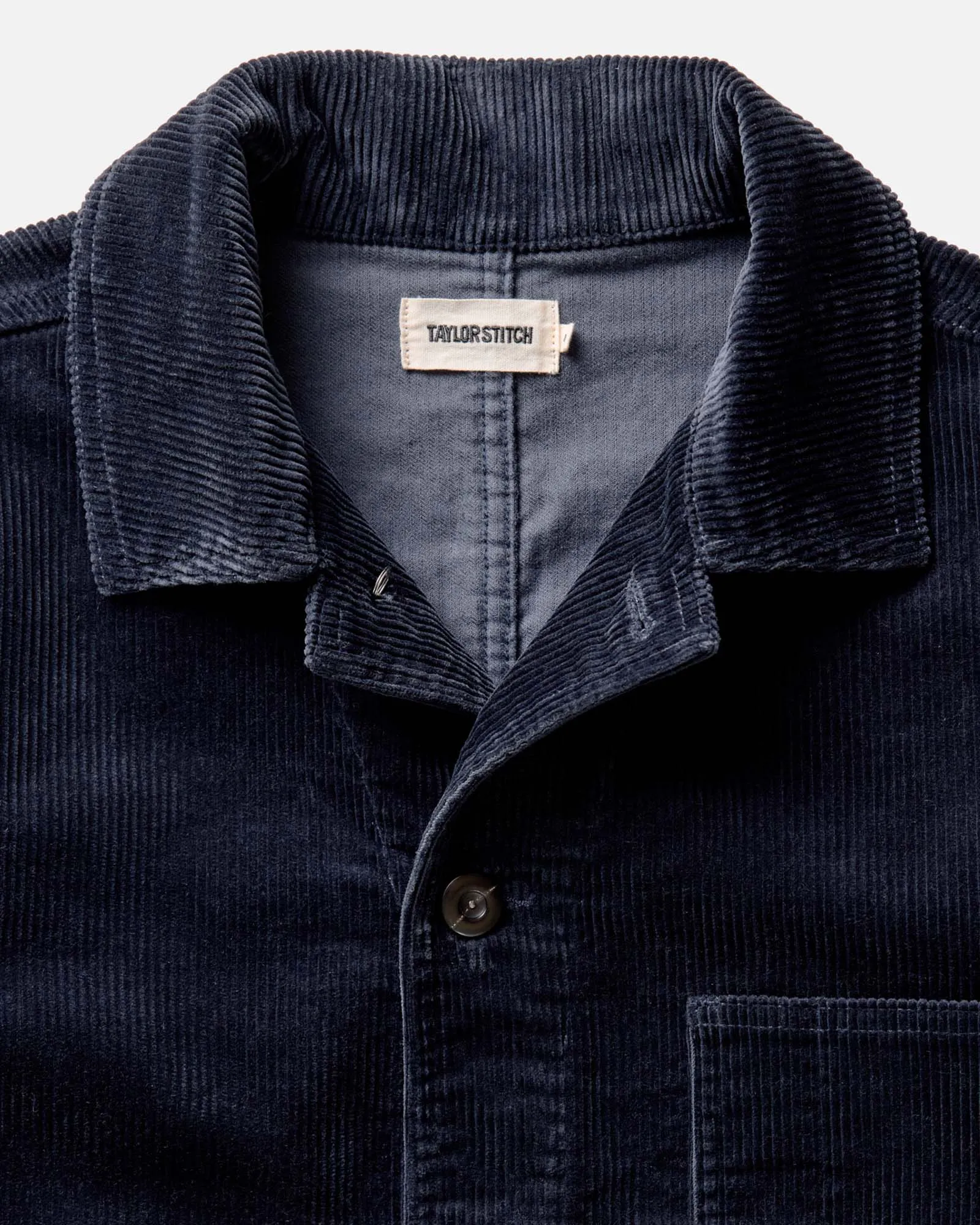 The Ojai Jacket in Dark Navy Corduroy Magnetic Closure Roll Up Hood