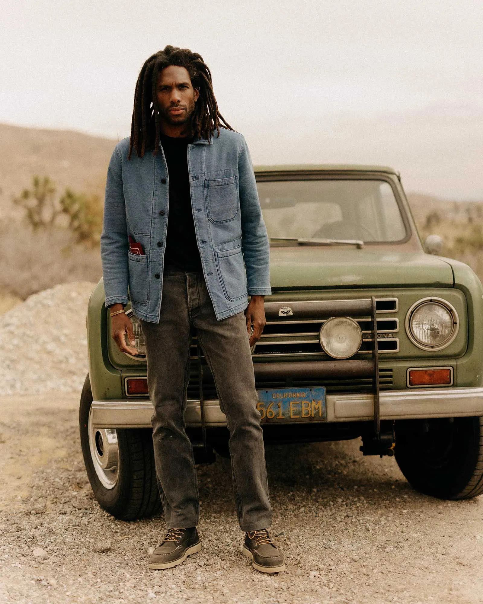 The Primer Jacket in Washed Indigo Terry Thermal Insulated Jacket