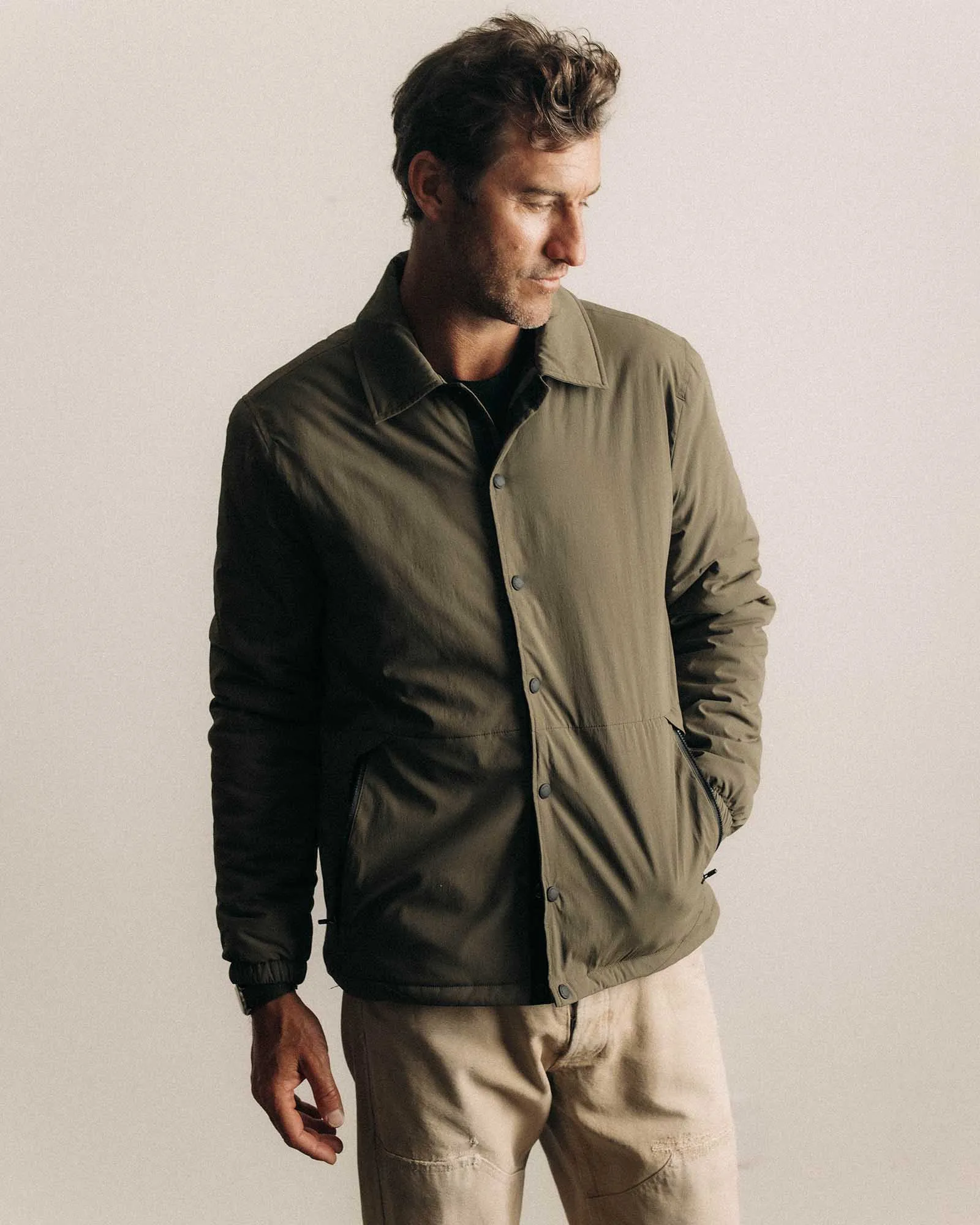 Neutral palette The Ridgeline Overshirt in Fatigue Olive