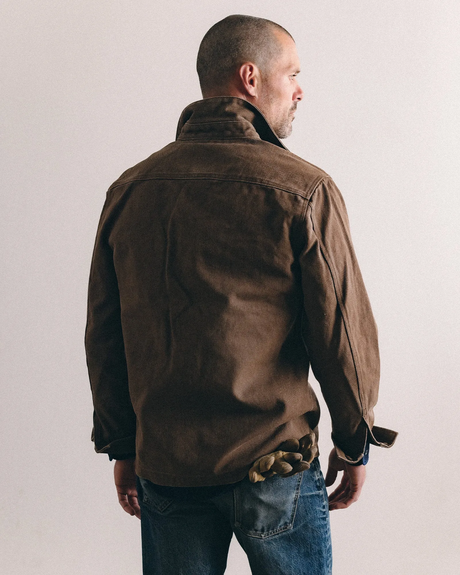 The Shop Shirt in Aged Penny Chipped Canvas Enhanced Edge Binding