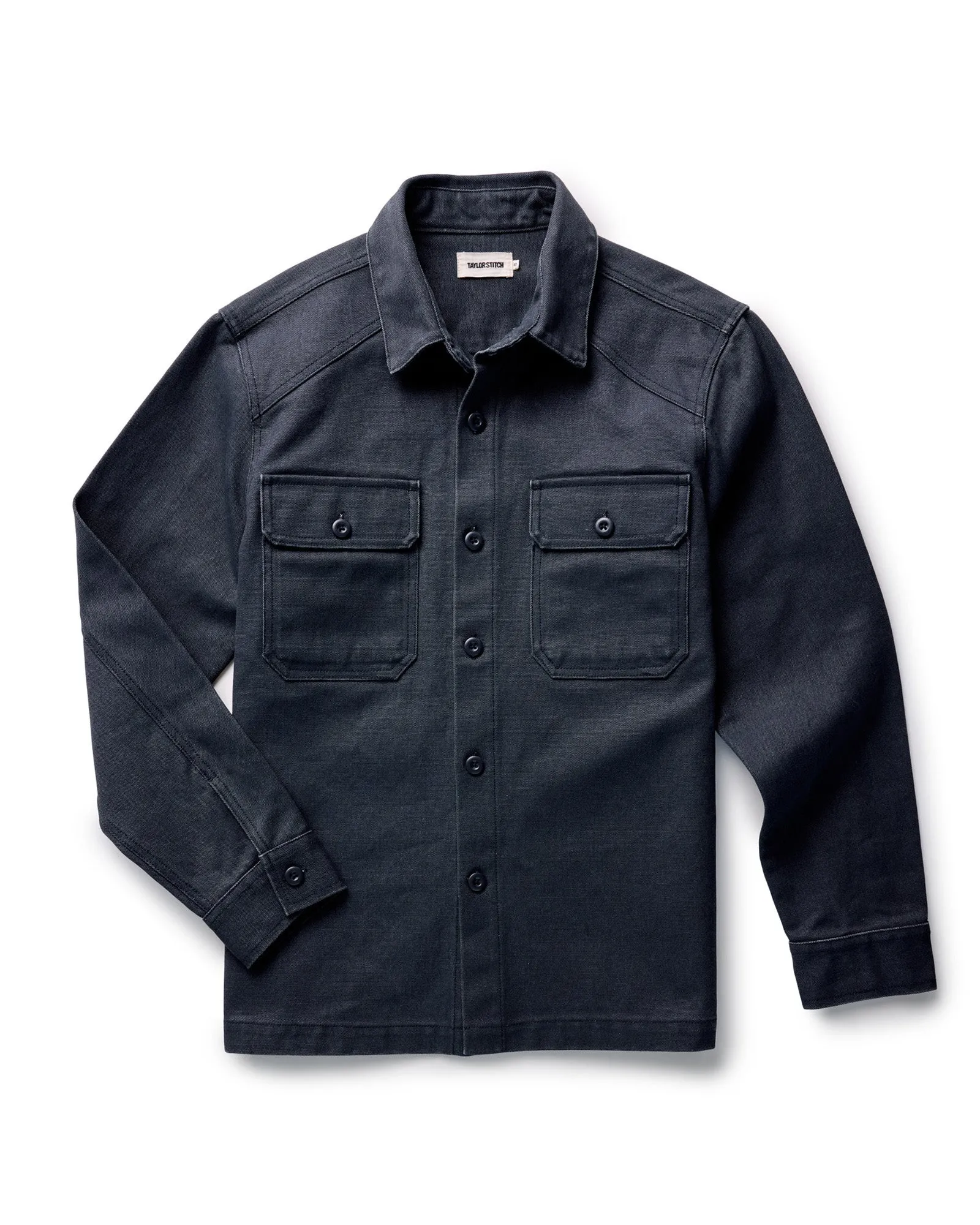 The Shop Shirt in Navy Chipped Canvas Hidden Storage Compartments