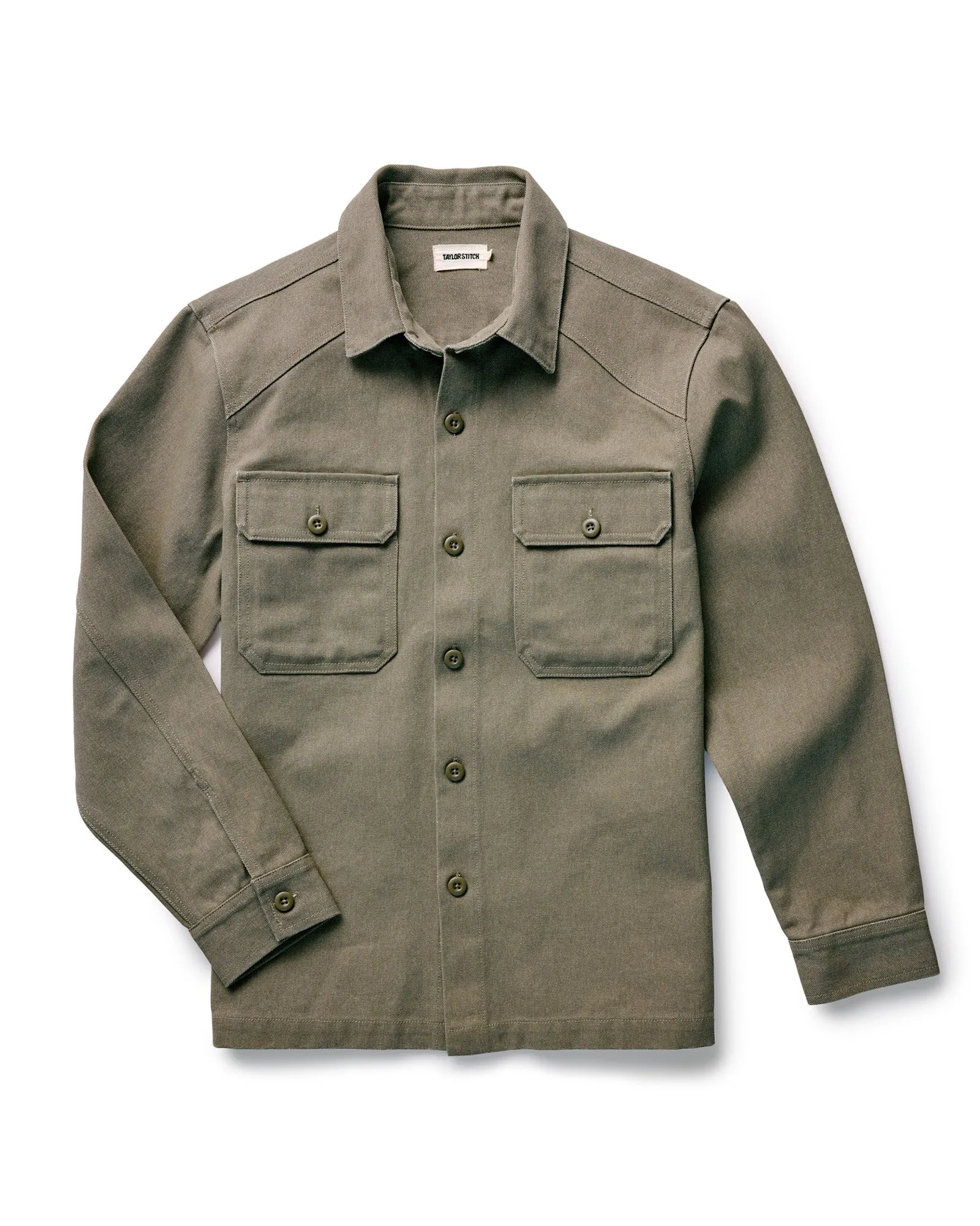 Layering Compatible Cut The Shop Shirt in Stone Chipped Canvas