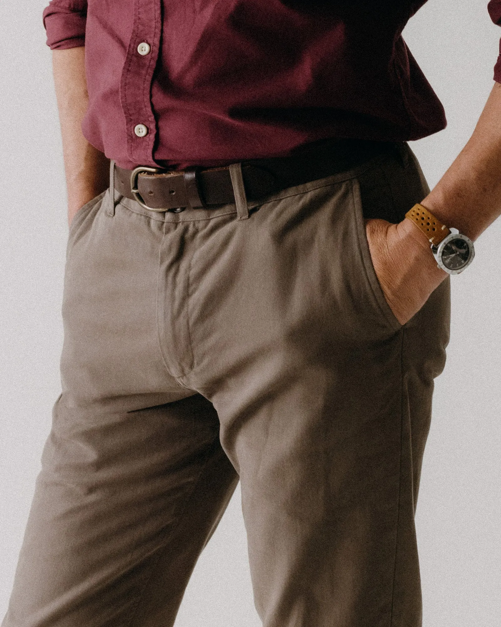 The Slim Foundation Pant in Organic Espresso ReinforcedPockets Tough Style