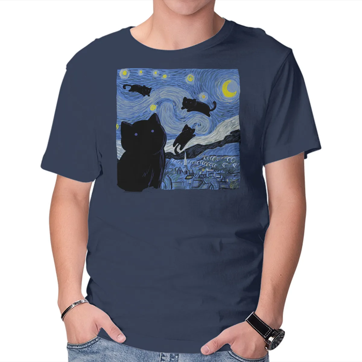 Comfort Fit Design Fun Style The Starry Cat Night