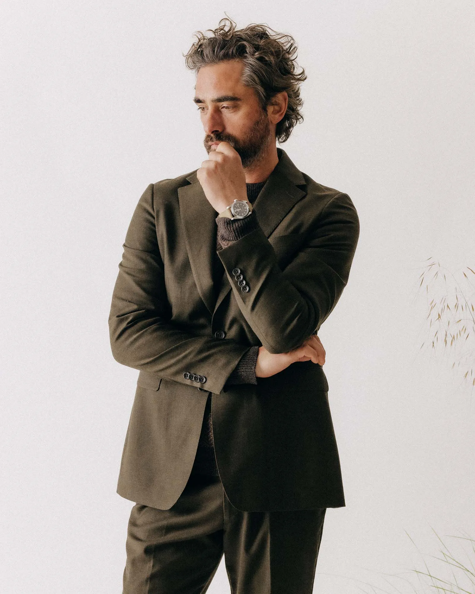 The Stevens Sportcoat in Black Olive Wool Flannel Breathable Lining Windproof Cuffs