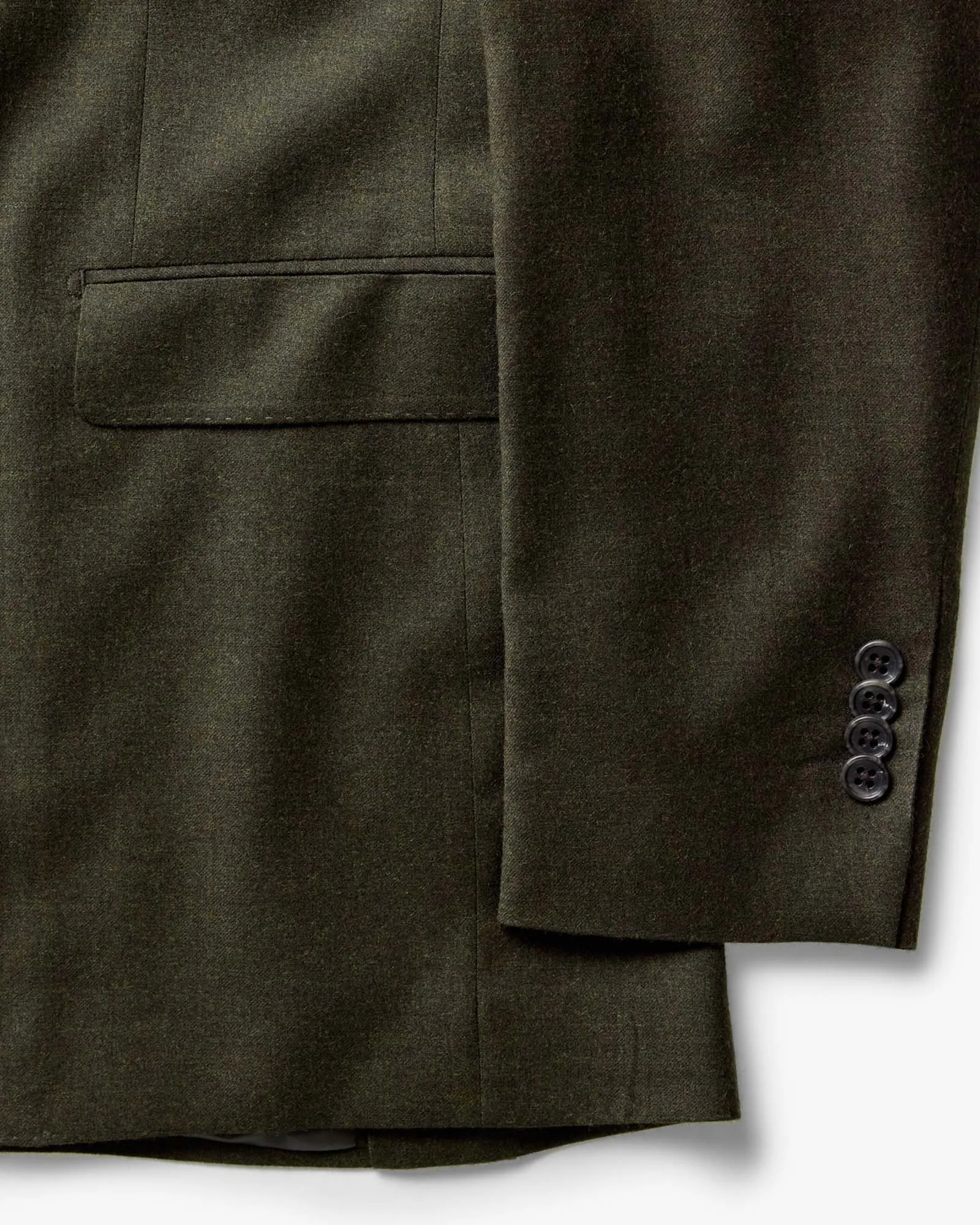 The Stevens Sportcoat in Black Olive Wool Flannel Layer Piece AntiPillingFinish