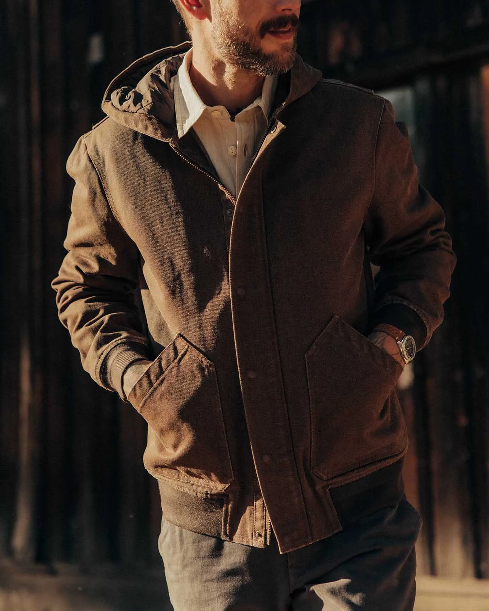 Moisture Managing Liner The Workhorse Hoodie in Aged Penny Chipped Canvas