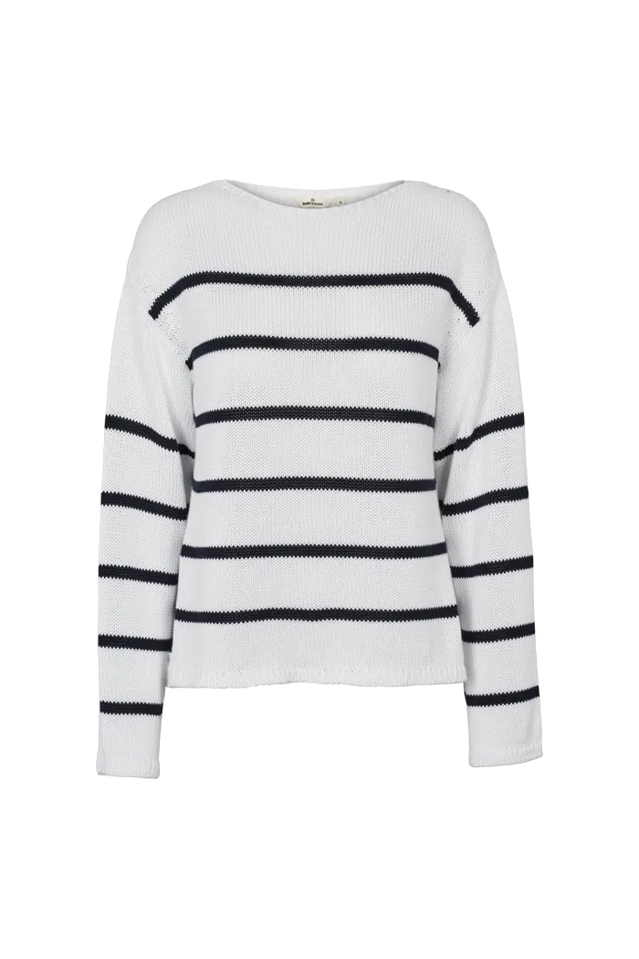 Layered Weight Distribution Guide Bonded Seam Reinforcement Cia Boat Neck - bright white / navy