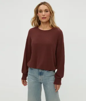 Tia Ribbed Top FineGauge Knit Elastic hemline