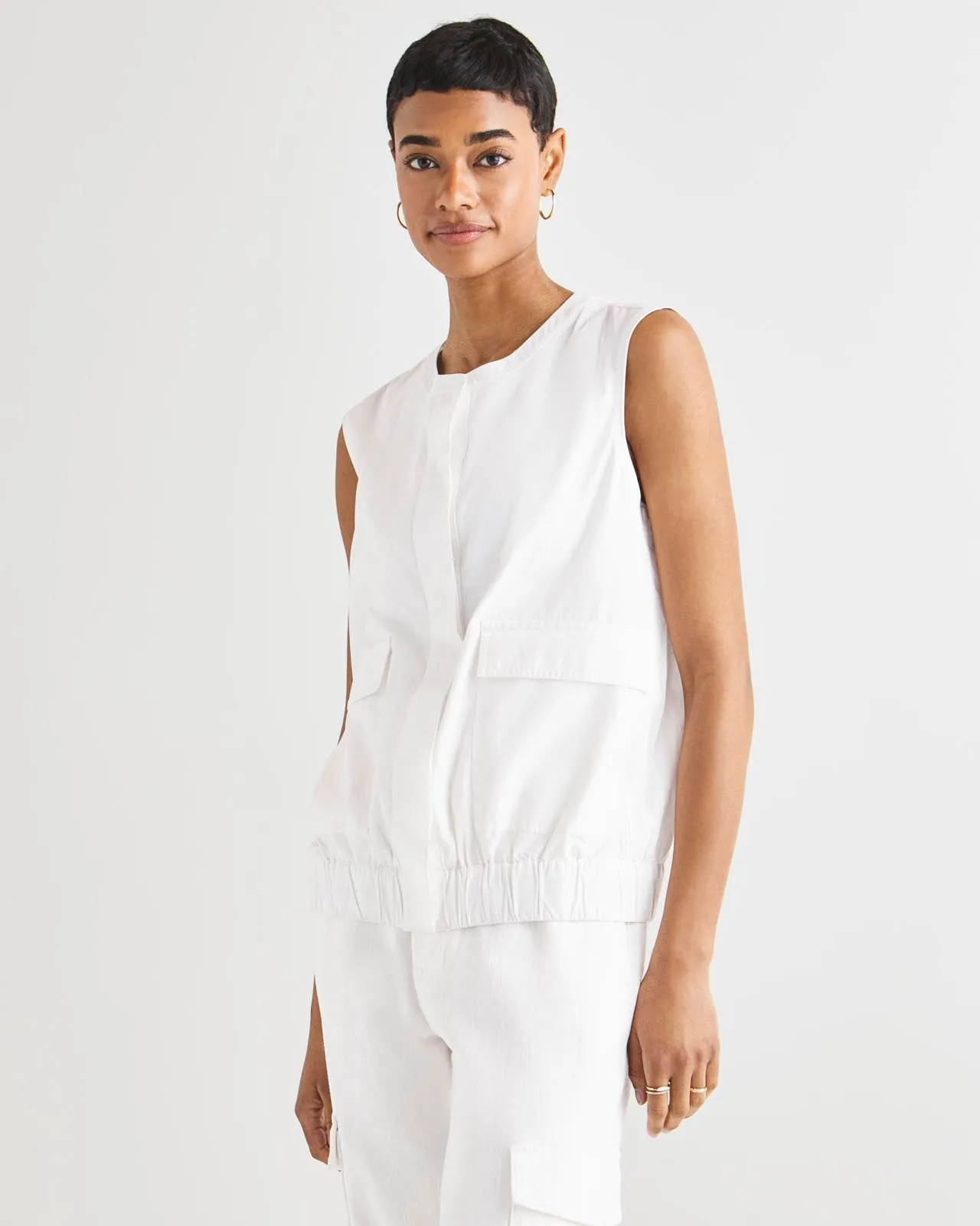 Compact Stitch Pattern contrast Chase Poplin Vest