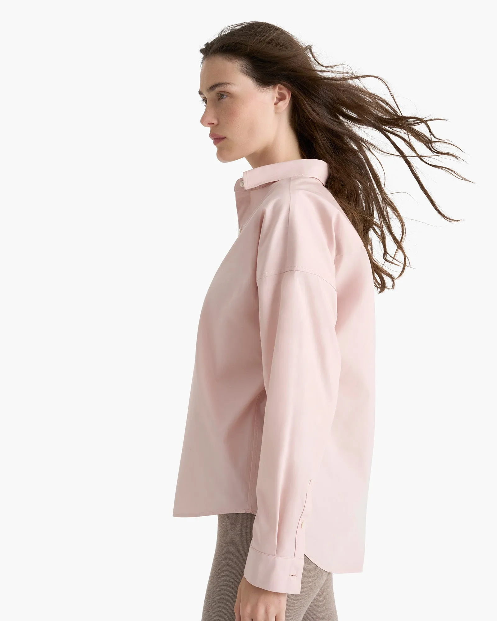 Plus size option Cotton Poplin Boyfriend Shirt - Faded Rose