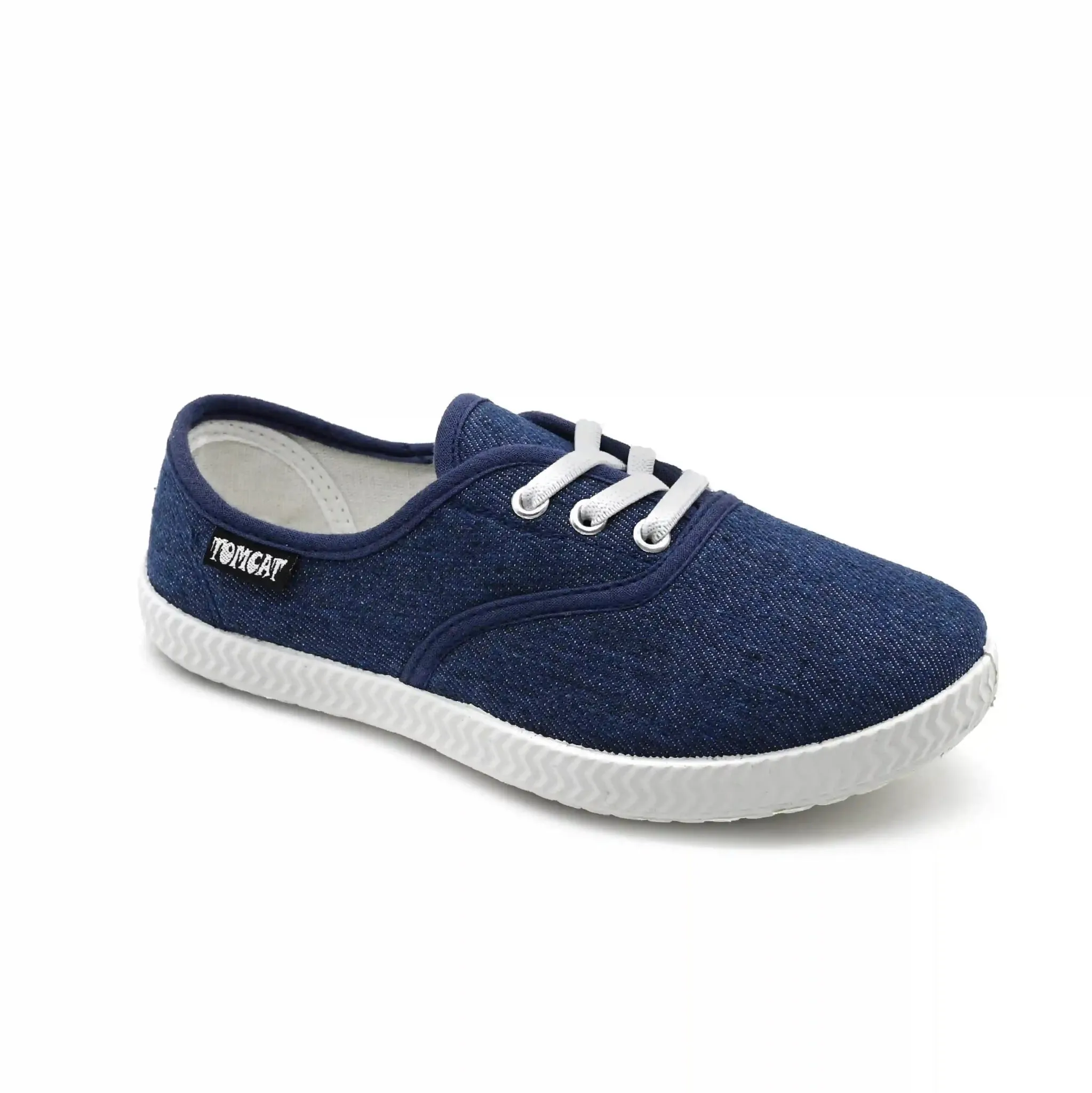 Tomcat Denim 29-36 - Navy Blue Vegan Leather Breathable Outsole
