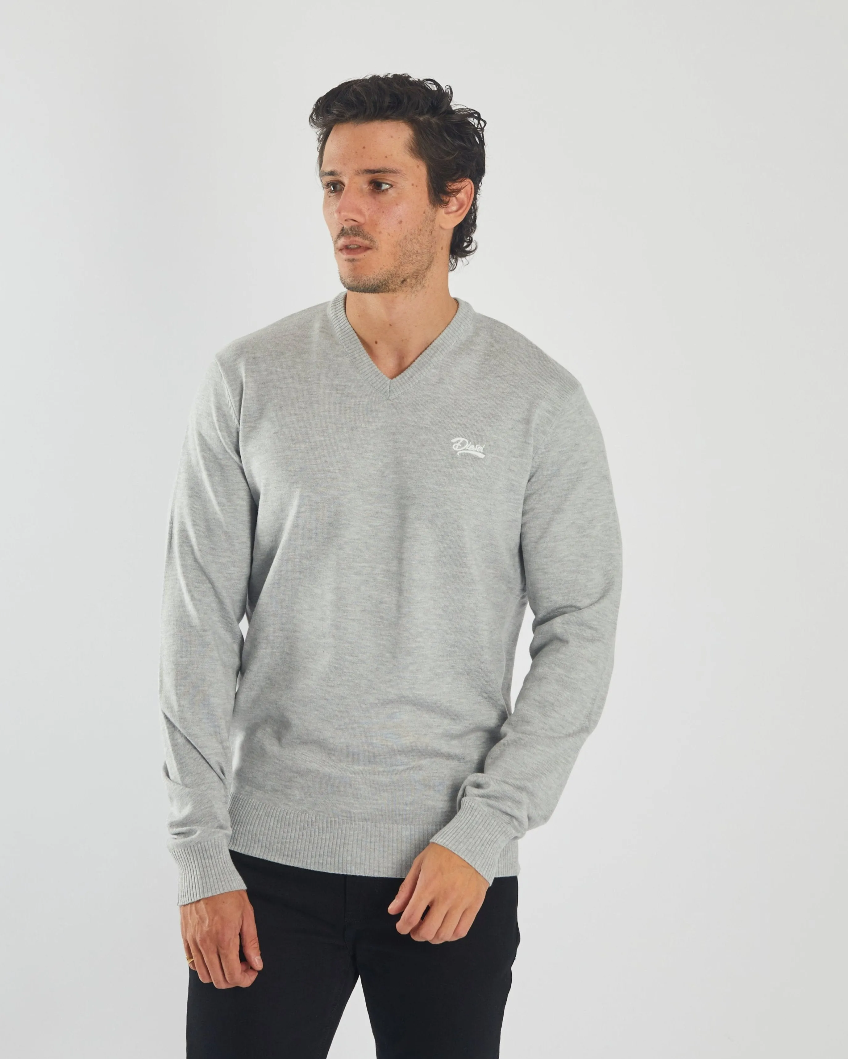 Tony V Neck Grey Marl Minimal Shrinkage