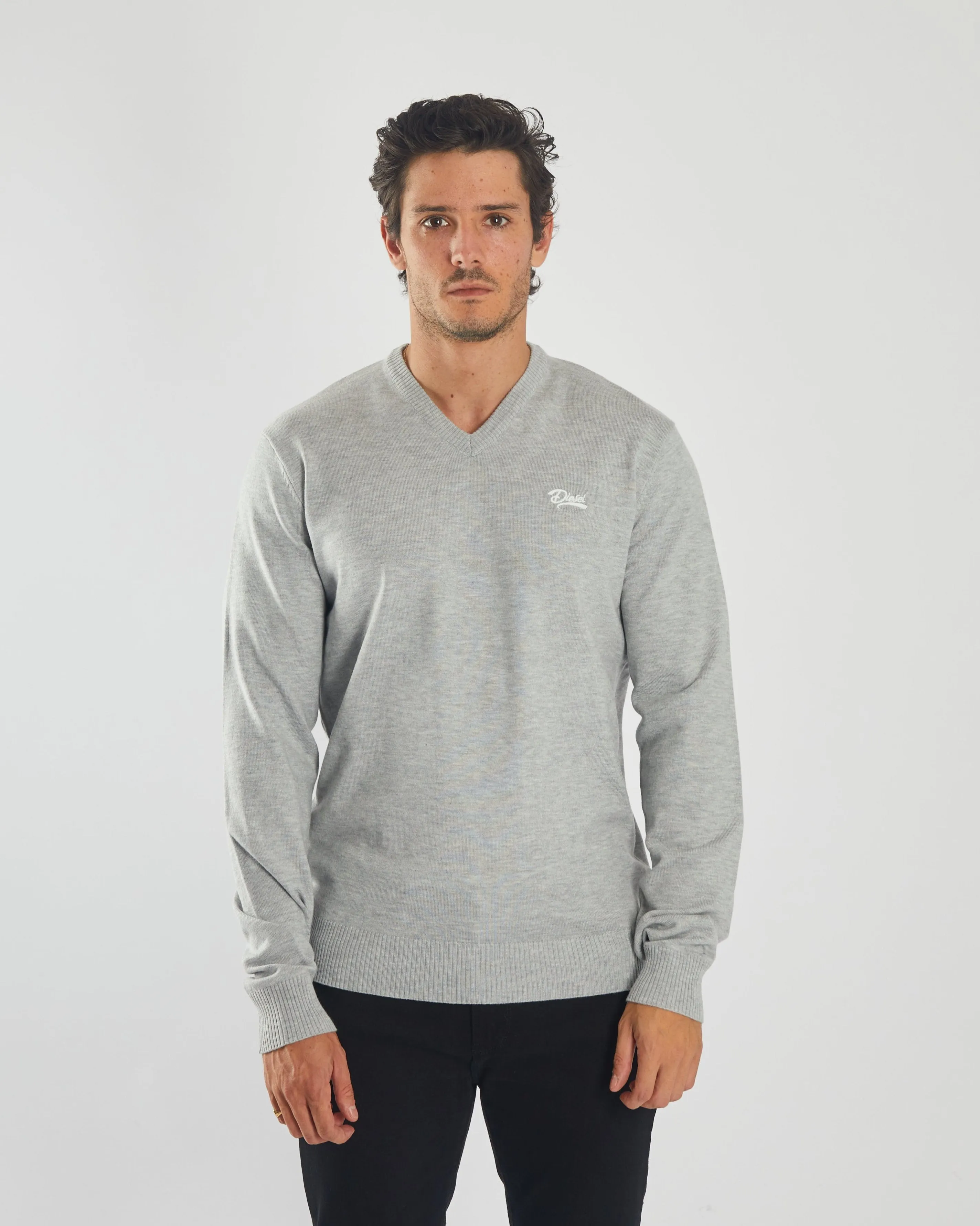 Tony V Neck Grey Marl EcoFriendly Textile Anti Pilling Technology