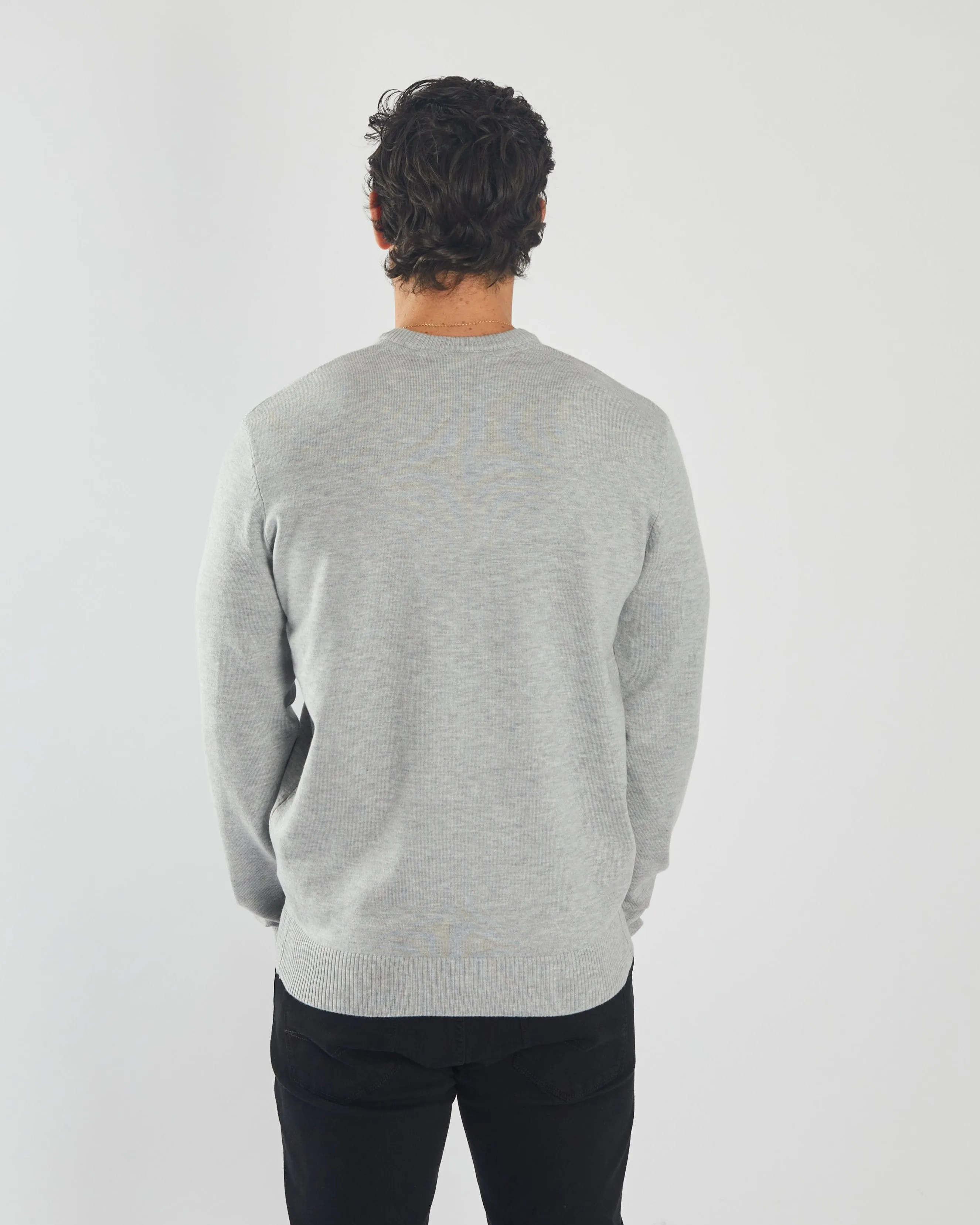 Tony V Neck Grey Marl Biodegradable Fiber Construction WrinkleResistant Knit Structure