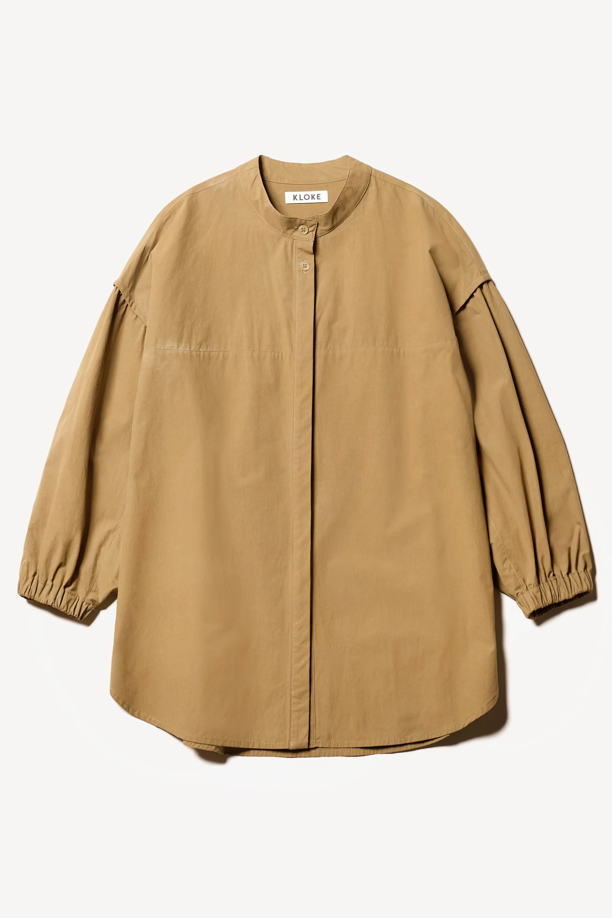 Hooded Option Transit Gathered Blouse Dusty Olive