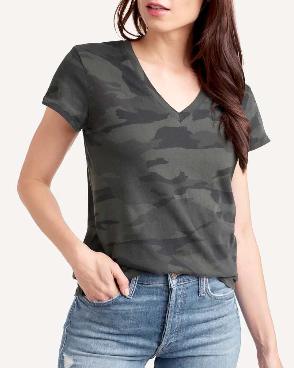 Soft Finish Kate V Neck in Camo