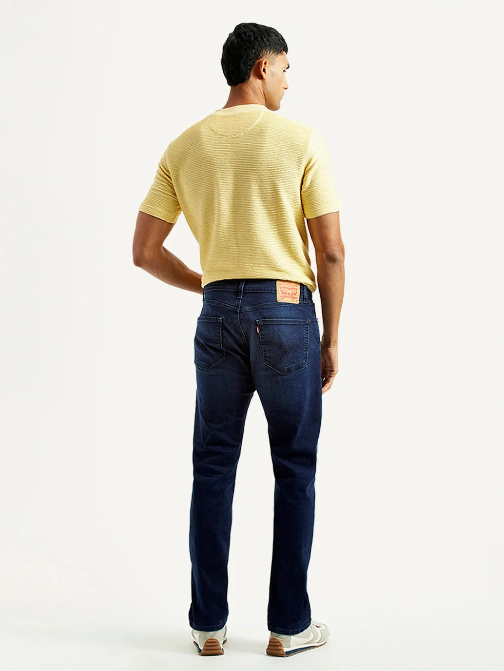 Men's 505 Dark Blue Straight Fit Mid Rise Jeans Style Essential