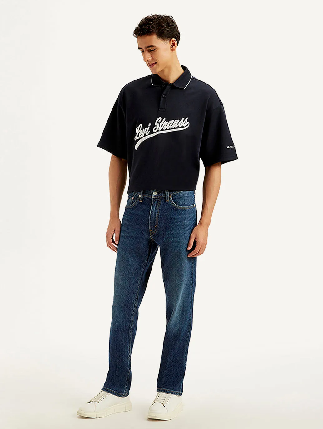 Minimalist Style Holiday Vibes Weekend Warrior Lightweight Urban Explorer Men's 541 Dark Blue Athletic Tapered Fit Mid Rise Jeans