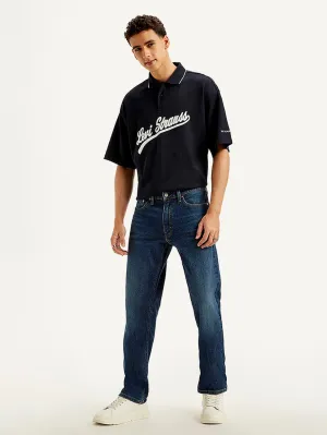 Men's 541 Dark Blue Athletic Tapered Fit Mid Rise Jeans Quality Staple