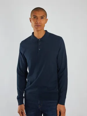 Trey Polo Knit North Navy Flexible Ribbing