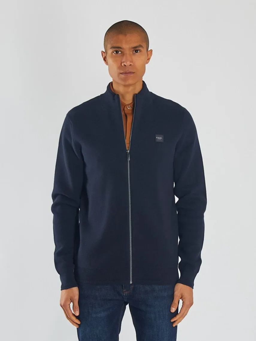 Troy Full Zip Knit North Navy Ethical Production Certified