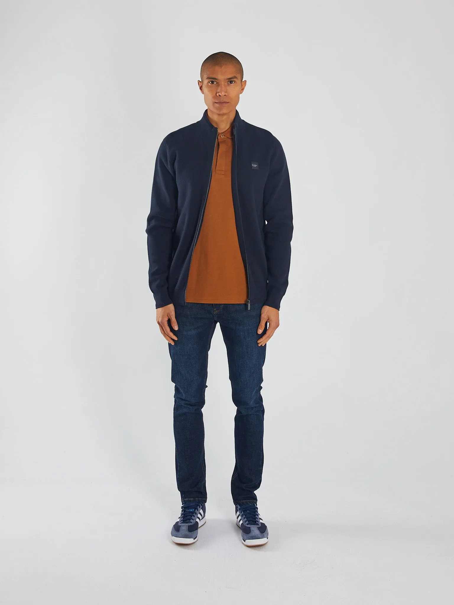 Troy Full Zip Knit North Navy FrayResistant Edging