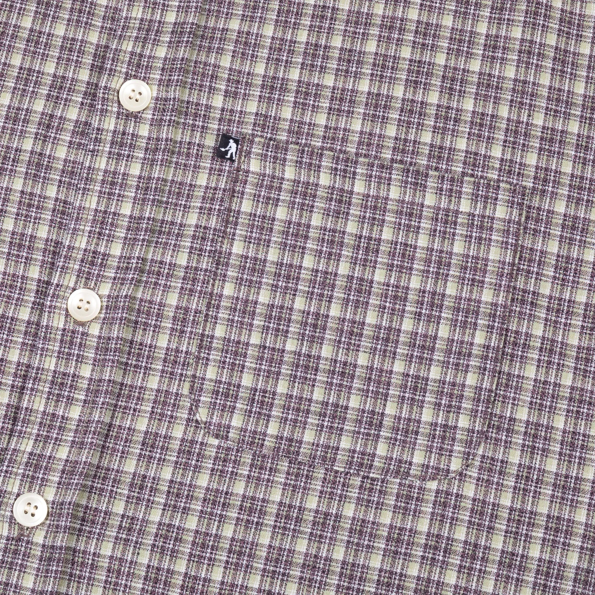 Business casual Coffee Run Pass~Port Workers Check Short-sleeve Shirt - Chocolate Mint