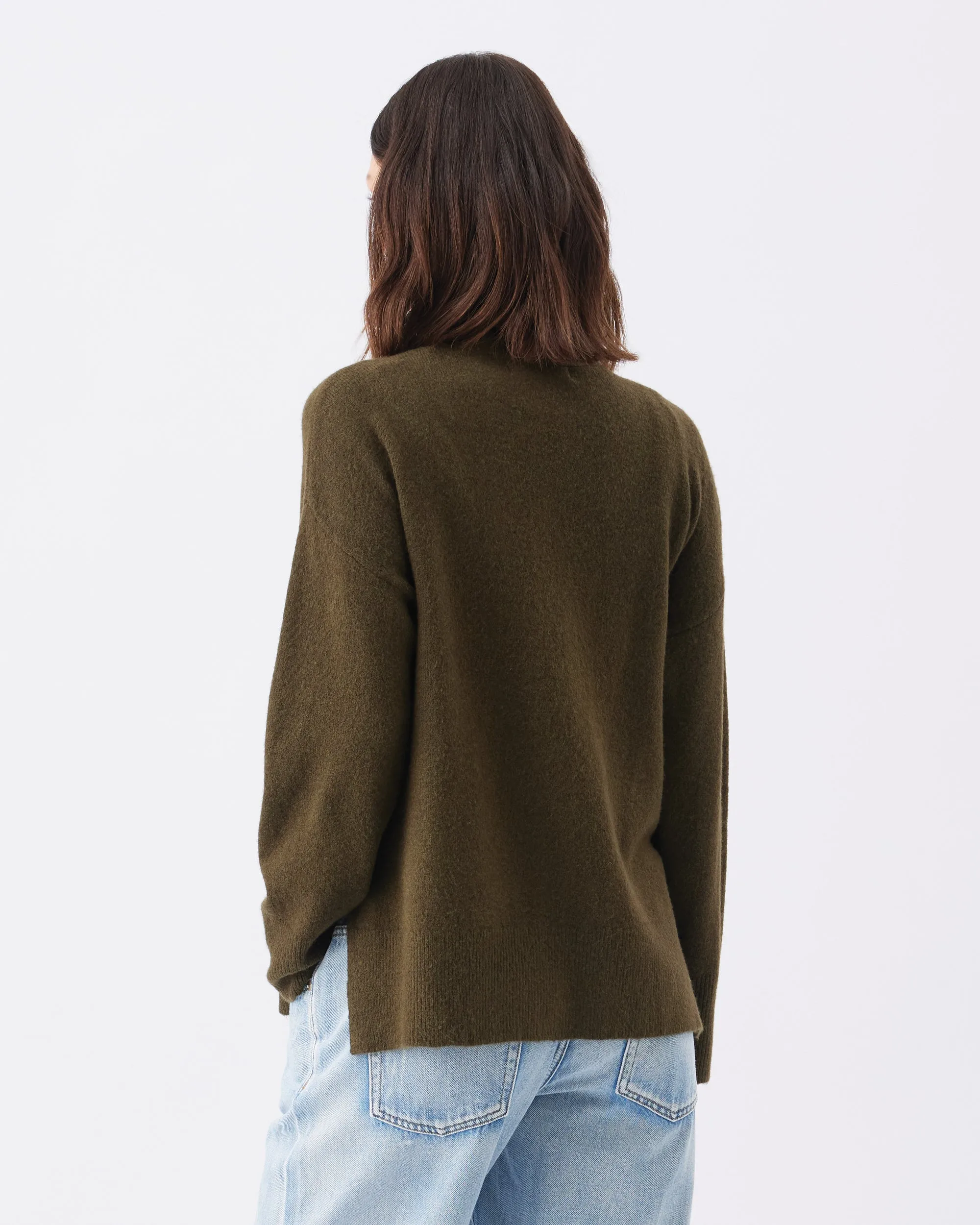 Tully Knit Cardigan Khaki Relaxed Fit