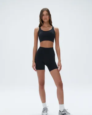 Ultimate Crop Shorts - Black Sweat Wicking Fabric Basic Look