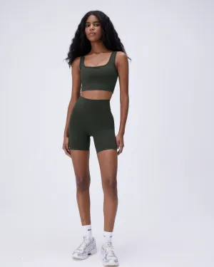 Casual Layers Stylish Fit Ultimate Crop Shorts - Dark Olive