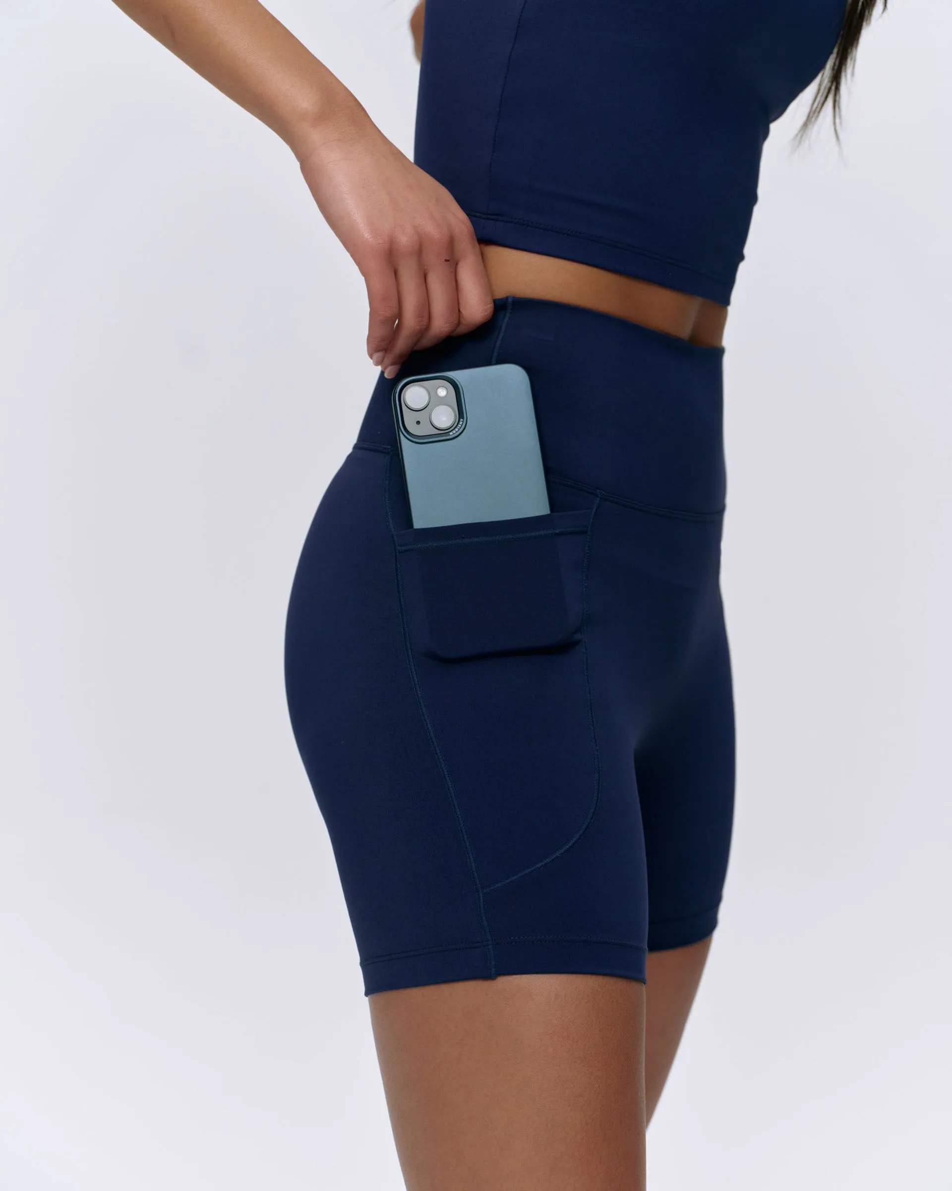 Ultimate Ultra Crop Pocket Shorts - Navy Blue volleyball outfit