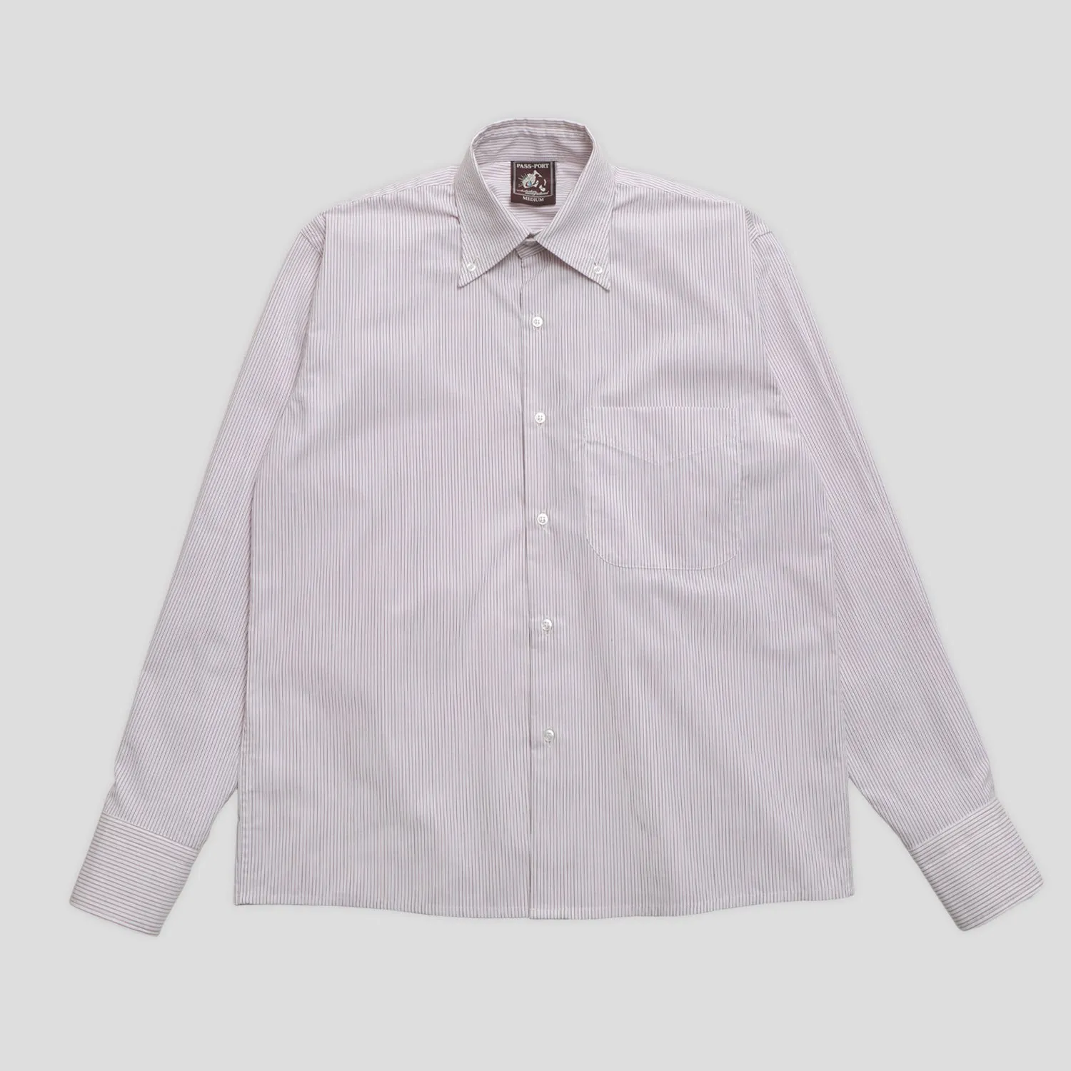 Gift Idea Pass~Port Australian Manufactured Oxford Shirt - Russet Brown Stripe