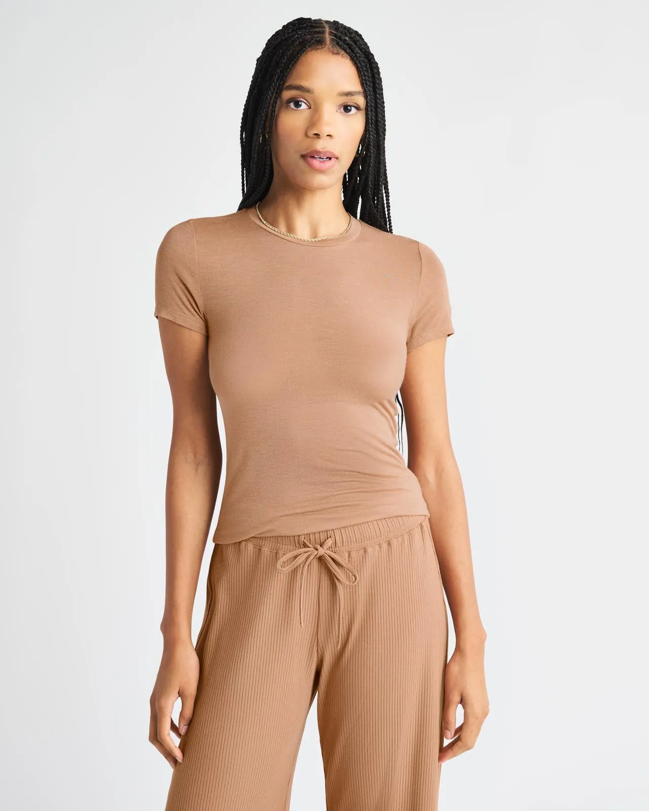 Comfy Active Fit Breathable Waistband Sheer Everywhere LYR Short Sleeve Tee