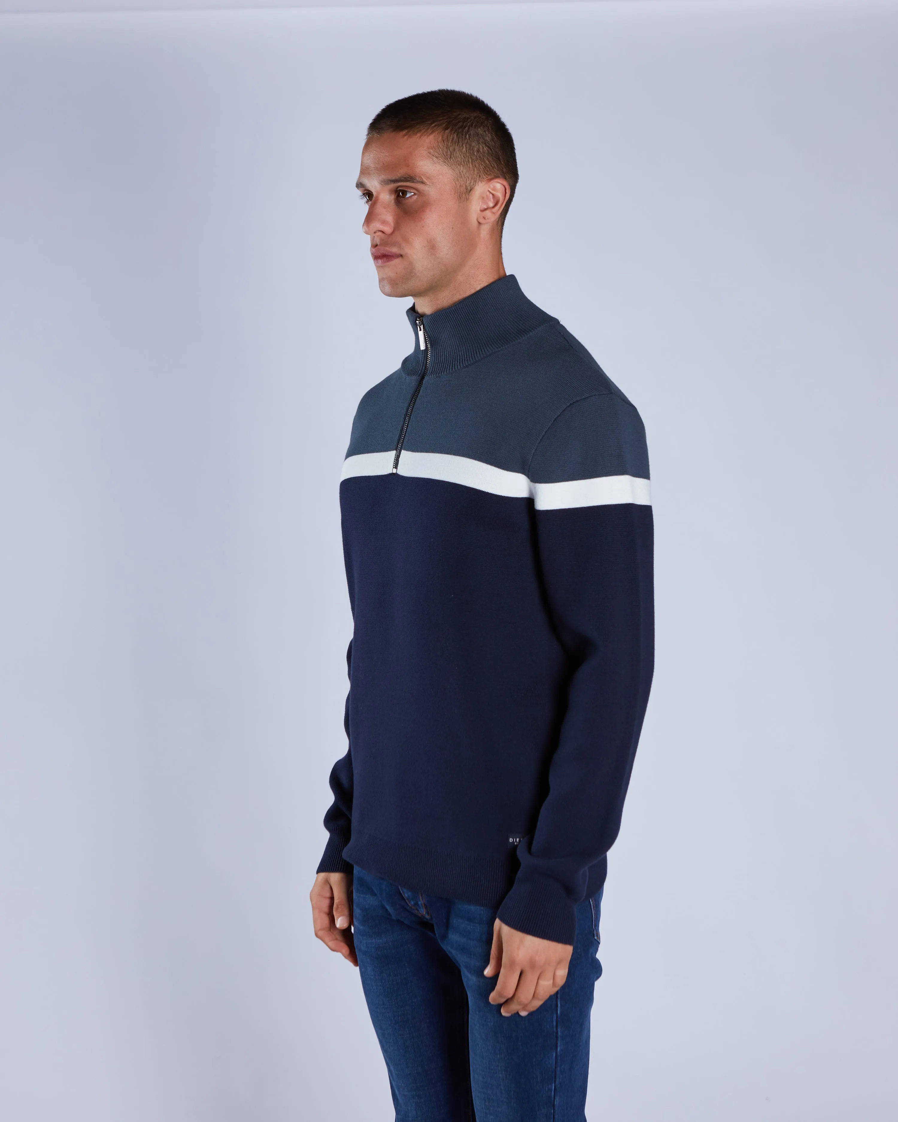 Home Comforted Tully Half Zip Petrol Blue