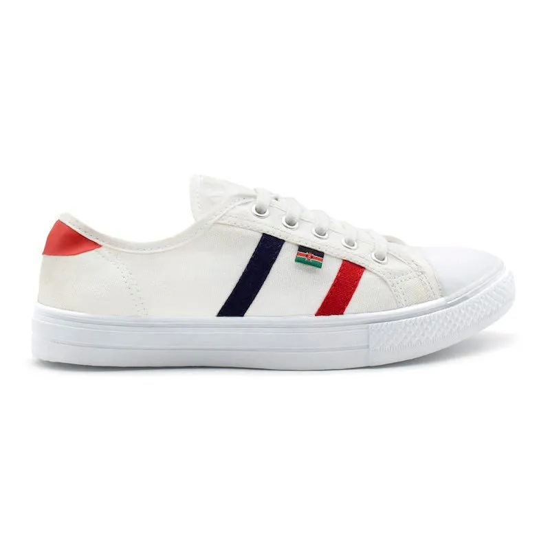Leather   upper Smart option Universe Canvas Shoes - White (37-46)