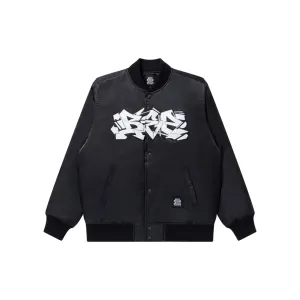 MeshLinedVents Adaptive Tension Bands URBAN ARROWS SATIN STADIUM JACKET BLACK