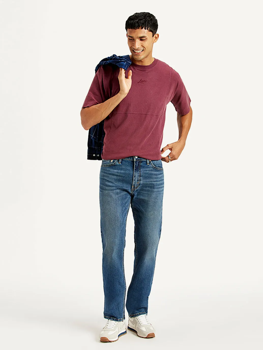 Men's 513 Blue Slim Straight Fit Mid Rise Jeans Festival Outfit Urban Explorer All Day Use