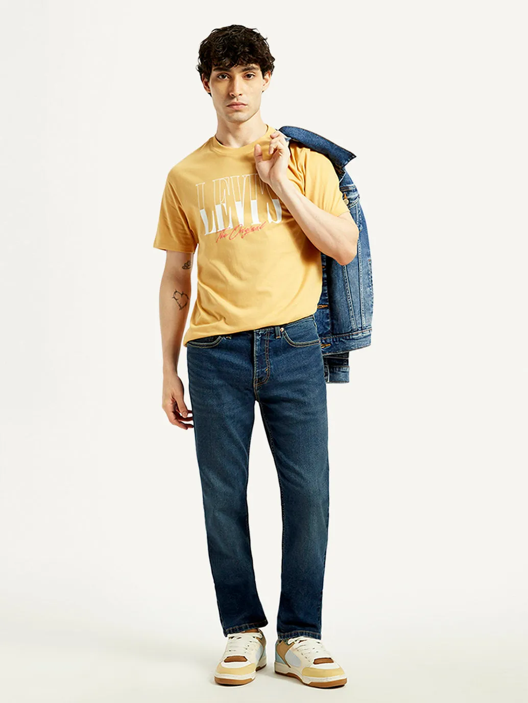 school outfit Reinforced Belt Loops Men's 511 Dark Indigo Slim Fit Mid Rise Jeans